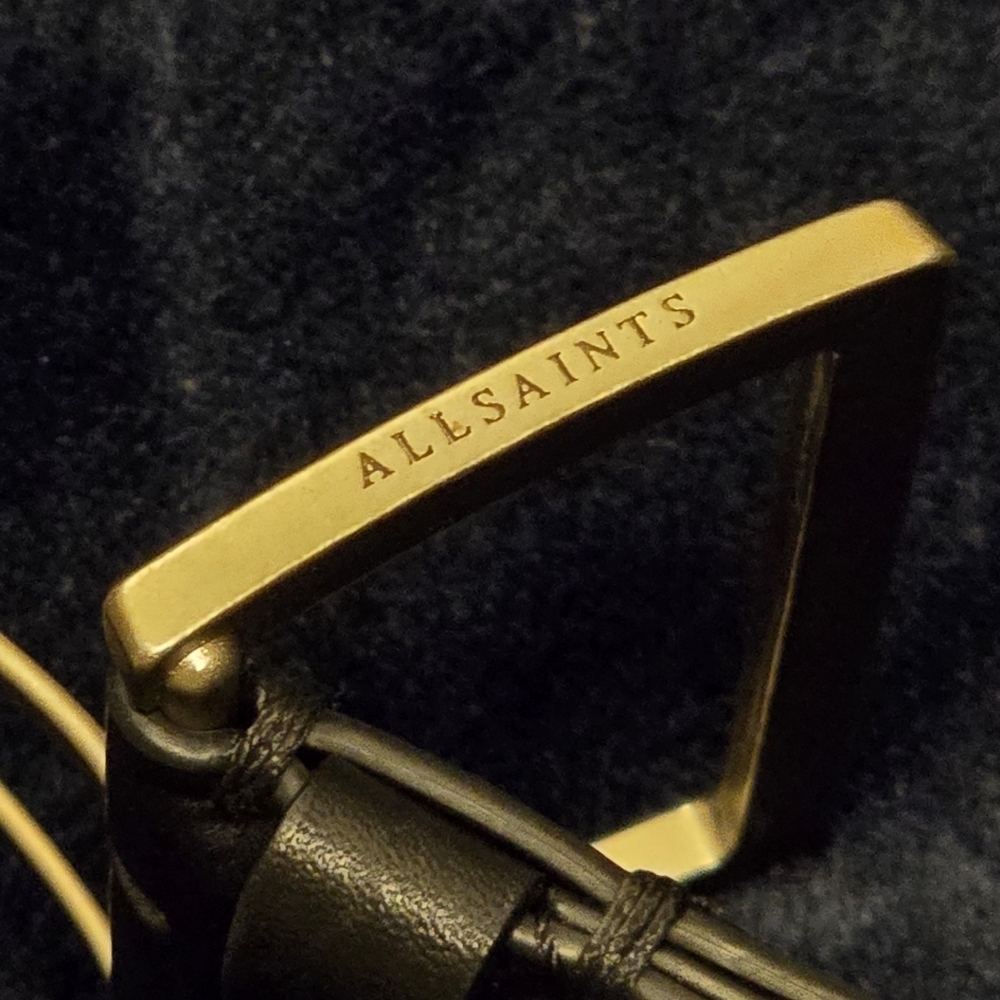 All Saints Stylish Black Leather Belt 100% Leather - Picture 3 of 7